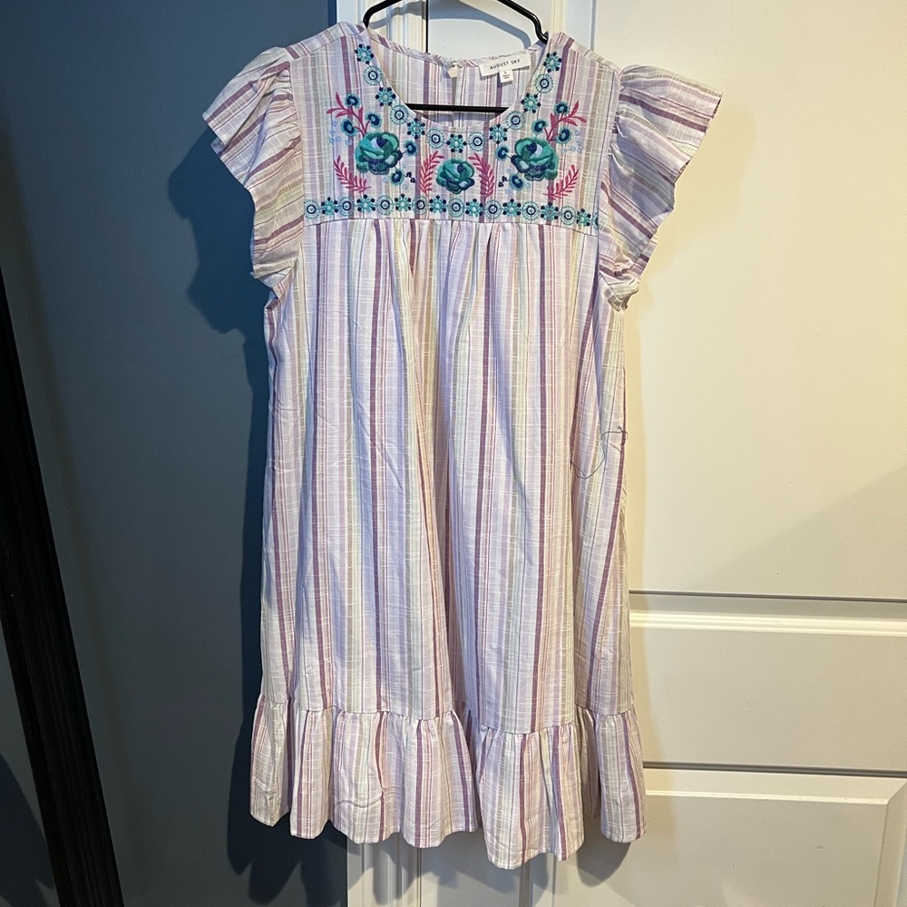 August Silk Cream Flutter Sleeve Sundress